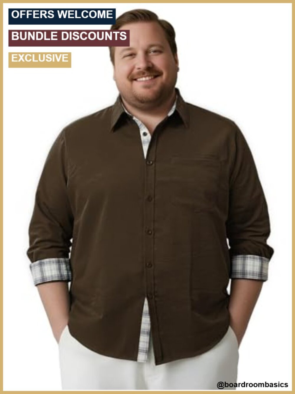 Big and Tall Men's Textured Long Sleeve Button Down Shirt